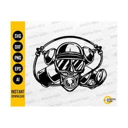 Scuba Diver Skull SVG | Diving SVG | Dive Gear Skeleton Underwater Ocean Sea | Cutting Files Cuttable Clipart Vector Digital Dxf Png Eps Ai