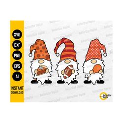 Thanksgiving Gnomes SVG | Fall SVG | Cute Gnome With Pie Football Turkey Leg | Cricut Silhouette Cameo Clipart Vector Digital Dxf Png Eps Ai