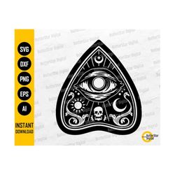 Ouija Planchette Design SVG | Ouija Spirit Board Game SVG | Cricut Cutting Files Silhouette Printables Clipart Vector Digital Dxf Png Eps Ai