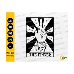 the finger tarot card svg | funny mystical t-shirt vinyl graphics tattoo sticker | cricut cutting file clipart vector digital dxf png eps ai