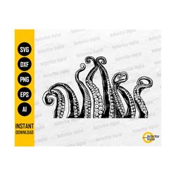 Tentacles SVG | Kraken SVG | Sea Monster Wall Art Decals Decor Sticker | Cricut Cutting File Printable Clipart Vector Digital Dxf Png Eps Ai