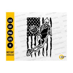 US Skeleton Basketball Player SVG | American Team Sport T-Shirt Decal Sticker Gift | Cricut Cut Files Clip Art Vector Digital Dxf Png Eps Ai