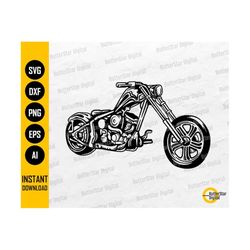 Chopper SVG | Motorbike SVG | Motor Bike Road Trip Custom Garage Shop | Cricut Cutting File Printable Clip Art Vector Digital Dxf Png Eps Ai