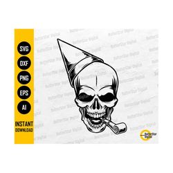 Party Hat Skull SVG | Skull With Party Horn SVG | Skeleton T-Shirt Decals Graphics | Cricut Cut Files Clip Art Vector Digital Dxf Png Eps Ai