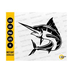 Blue Marlin SVG | Sailfish Fishing SVG | Angler SVG | Fish Decal Vinyl Graphics | Cricut Cutting File Clip Art Vector Digital Dxf Png Eps Ai