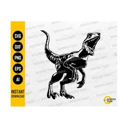 Velociraptor SVG | Dinosaur SVG | Raptor SVG | Dino Decal Shirt Graphics | Cricut Cutting | Printable Clipart Vector Digital Dxf Png Eps Ai