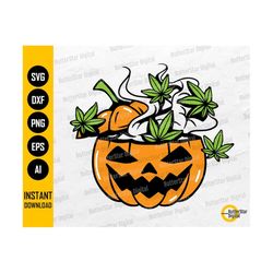 Pot Pumpkin PNG | Stoner Halloween SVG | Cannabis SVG | 420 High Weed Ganja Hemp | Cutting Files Printable Clipart Vector Digital Dxf Eps Ai