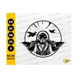 Fighter Pilot SVG | Air Force Shirt Stencil Vinyl Sticker Decal | Cricut Silhouette Cut File Cuttable Clip Art Vector Digital Dxf Png Eps Ai