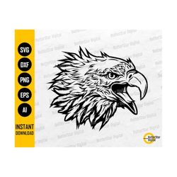 Eagle Head SVG | Flying Bird SVG | Wild Animal T-Shirt Decal Graphics | Cricut Cutting File Cameo CNC Clipart Vector Digital Dxf Png Eps Ai