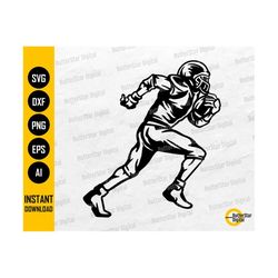Football Player Run SVG | American Sports Vinyl Illustration Graphics | Cricut Cutting File Clip Art Vector Digital Download Dxf Png Eps Ai