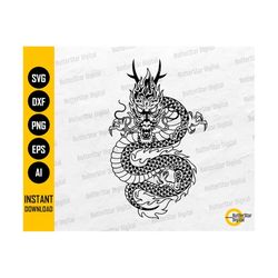 Dragon SVG | Oriental SVG | Serpent SVG | Mythical Creature Svg | Cricut Cut Files Silhouette Clipart Vector Digital Download Dxf Png Eps Ai