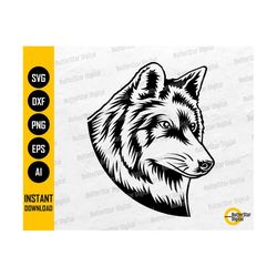 Wolf Head SVG | Timberwolf SVG | Canine SVG | Hunting Svg | Cricut Silhouette Vinyl Printable Clipart Vector Digital Download Dxf Png Eps Ai