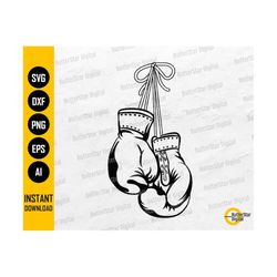 hanging boxing gloves svg | boxer svg | boxing wall art decor graphic | cricut silhouette cutting file clipart vector digital dxf png eps ai