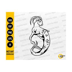 Sea Goat SVG | Capricornus SVG | Ancient Mythical Creature  SVG | Cricut Cut File Silhouette Clip Art Vector Digital Download Dxf Png Eps Ai