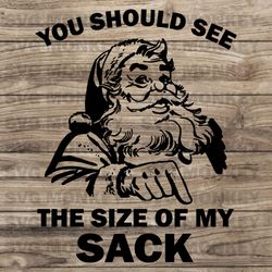 You Should See The Size of My Sack Funny Santa SVG PNG EPS, Funny Santa Christmas Cut File, Clipart, Vector, Christmas