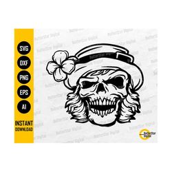 Leprechaun Skull SVG | St. Patrick's Day SVG | Lucky Shirt Vinyl Decal Stencil | Cricut Cutting Files Clipart Vector Digital Dxf Png Eps Ai