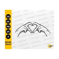 Fingers Heart Sign SVG | Cute Love Decal T-Shirt Sticker Art Graphics | Cricut Silhouette Cutting File Clipart Vector Digital Dxf Png Eps Ai
