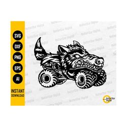 Wolf Monster Truck SVG | Muscle Car SVG | 4x4 Off Road Vehicle | Cricut Cut File Silhouette Printable Clip Art Vector Digital Dxf Png Eps Ai