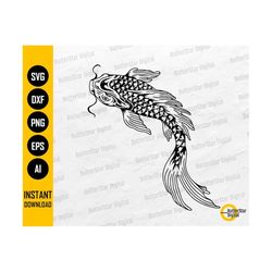 Koi SVG | Carp Fish SVG | Aquarium SVG | Fish T-Shirt Decals Decor Vinyl Graphics | Cricut Silhouette Clipart Vector Digital Dxf Png Eps Ai