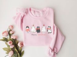 Cat Christmas Sweater, Christmas Cat Sweatshirt, Black Cat Christmas Shirt, Kitten Christmas Shirt, Cat Lover Gift, Cat