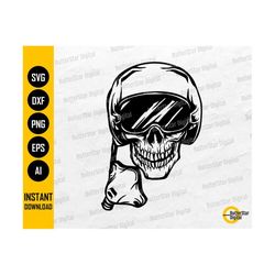 Combat Pilot Skull SVG | Air Force Navy Shirt Vinyl Tattoo Illustration | Cricut Silhouette Cuttable Vector Clip Art Digital Dxf Png Eps Ai