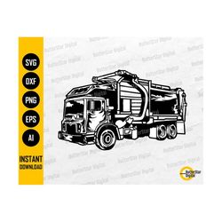 garbage truck svg | trash truck svg | waste disposal vinyl decal graphics | cutting cut file printable clipart vector digital dxf png eps ai