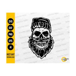 skull beard svg | skeleton svg | gothic t-shirt vinyl decal graphics | cutting file printable clipart vector digital download dxf png eps ai