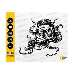 skull tentacles svg | dead skeleton svg | gothic t-shirt vinyl decal graphics | cutting file printable clipart vector digital dxf png eps ai