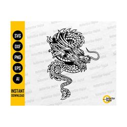 Ancient Dragon SVG | Oriental SVG | Serpent SVG | Mythical Creature Svg | Cricut Cut Files Silhouette Clip Art Vector Digital Dxf Png Eps Ai