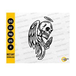 Skeleton Angel SVG | Heaven SVG | Skull SVG | Graveyard Death Soul Ghost Good Spirit Life | Cut Files Clip Art Vector Digital Dxf Png Eps Ai