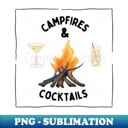 Glamping Lifestyle Camping and Cocktails - Instant PNG Sublimation Download - Unlock Vibrant Sublimation Designs