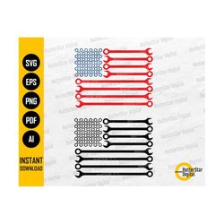 USA Wrench Flag SVG | Patriotic Tools Flag SVG | American Mechanic | Cricut Cutting File Clipart Vector Digital Download Png Eps Pdf Ai