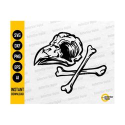 Bird Crossbones SVG | Raven SVG | Crow SVG | Skeleton Bones Fly Death Wiccan | Cutting File Printable Clip Art Vector Digital Dxf Png Eps Ai