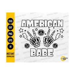 American Babe SVG | Funny USA T-Shirt Decals Stickers | Cricut Cut File Silhouette Printables Clipart Vector Digital Download Dxf Png Eps Ai