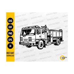 fire truck svg | fire engine svg | firefighter decal graphics sticker wall art | cutting file cuttable clipart vector digital dxf png eps ai