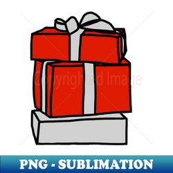 A Stack of Three Wrapped Christmas Gift Boxes - Stylish Sublimation Digital Download - Revolutionize Your Designs