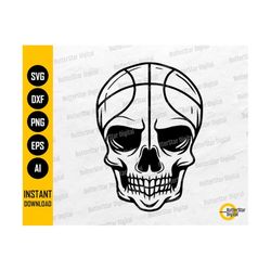 Basketball Skull SVG | Ball Shot Gym Arena Bleachers League | Cricut Cut File Cameo Printable Clipart Vector Digital Download Dxf Png Eps Ai