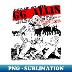 gg allin outlaw scum vintage m design - png transparent sublimation file - transform your sublimation creations