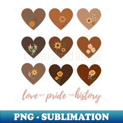 African American Love Pride History Melanin Wildflower Hearts - Stylish Sublimation Digital Download - Perfect for Sublimation Art