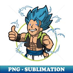 Super Saiyan Blue Gogeta Anime Vault Gamer Gaming Mascot - Elegant Sublimation PNG Download - Bring Your Designs to Life