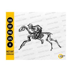 Skeleton Riding Horse SVG | Cowboy SVG | Western Decals Wall Art Clipart Vector Graphics | Cricut Cut File Silhouette Digital Dxf Png Eps Ai