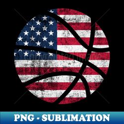 Vintage Basketball USA Flag 4th Of July - Aesthetic Sublimation Digital File - Perfect for Sublimation Mastery