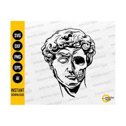 David Skull SVG | Greek Statue SVG | Renaissance Sculpture SVG | Cricut Cut Files Printable Clip Art Vector Digital Download Dxf Png Eps Ai