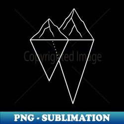 Mountain Reflection - White Version - Aesthetic Sublimation Digital File - Spice Up Your Sublimation Projects