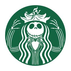 Starbucks Jack Skellington Sticker SVG, Horror Movie Starbucks SVG