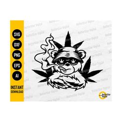 Weed Teddy Bear SVG | Smoking Joint SVG | Smoke Cannabis Svg | 420 THC Dope Hemp Ganja High | Cut File Clipart Vector Digital Dxf Png Eps Ai