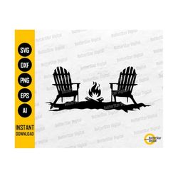Adirondack Chairs SVG | Cold Summer Nights SVG | Camp Fire Smores Marshmallows Chill Relax | Cut File Clip Art Vector Digital Dxf Png Eps Ai