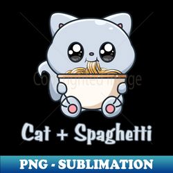 Cat Eating Spaghetti - Digital Sublimation Download File - Create with Confidence