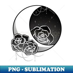 Midnight Rose Moon - Premium Sublimation Digital Download - Unleash Your Inner Rebellion