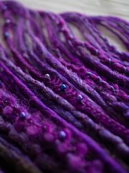 Synthetic Ombre Brown to Purple Dreads DE SE Dreadlocks Extensions